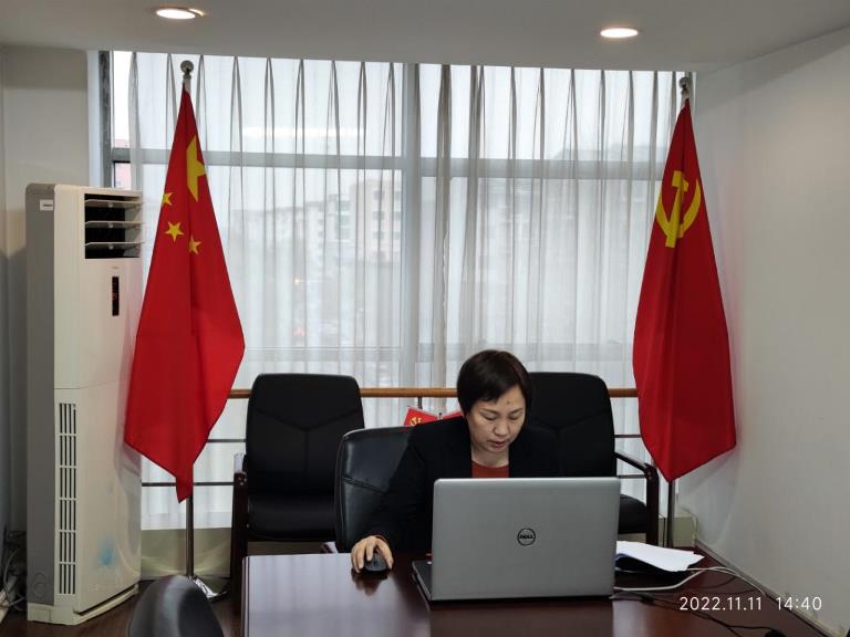 图为丁丽民同志做典型经验发言